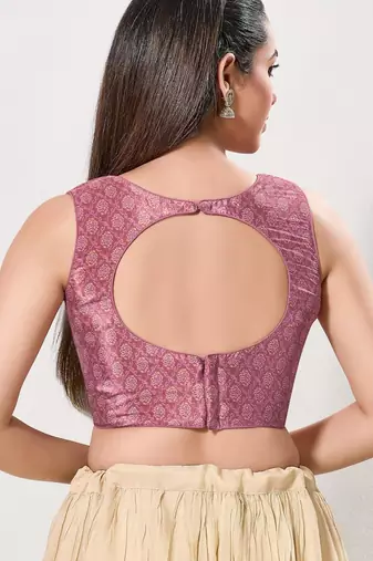 women's bandhani padded back-open sleeveless saree blouse