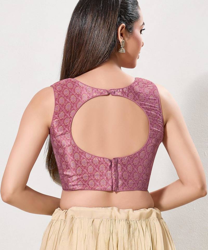 women's bandhani padded back-open sleeveless saree blouse