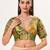 women's brocade padded back open elbow-sleeves saree blouse