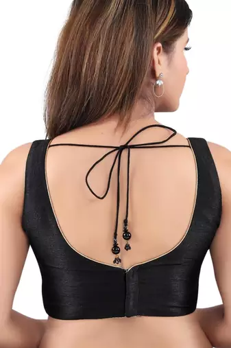 women's mulbury silk blend  padded back open sleeveless saree blouse