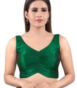 women's mulbury silk blend  padded back open sleeveless saree blouse