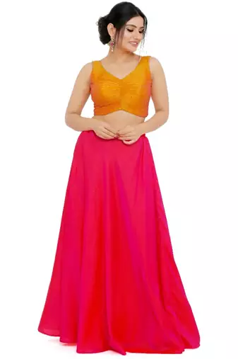 women's mulbury silk blend  padded back open sleeveless saree blouse