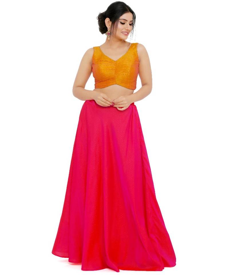 women's mulbury silk blend  padded back open sleeveless saree blouse
