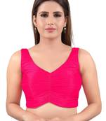 women's mulbury silk blend  padded back open sleeveless saree blouse