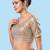 women's brocade padded back open elbow-sleeves saree blouse