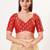 women's silk blend  padded back open elbow-sleeves saree blouse