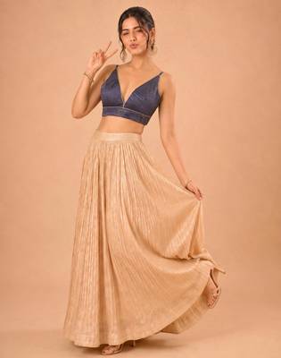 women's satin crush padded back open sleeveless saree blouse 4