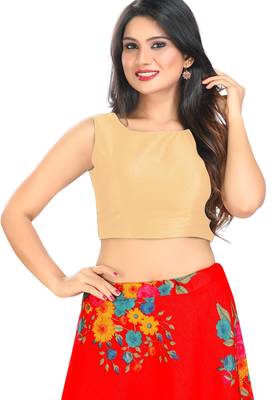 women's mulbury silk blend  padded back open sleeveless saree blouse 1