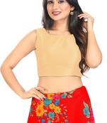 women's mulbury silk blend  padded back open sleeveless saree blouse