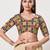 women's jain silk blend  padded back open elbow-sleeves saree blouse