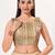 women's embroidery-net padded back-open sleeveless saree blouse