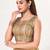 women's embroidery-net padded back-open sleeveless saree blouse