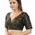 women's dupion silk blend  padded back open elbow-sleeves saree blouse