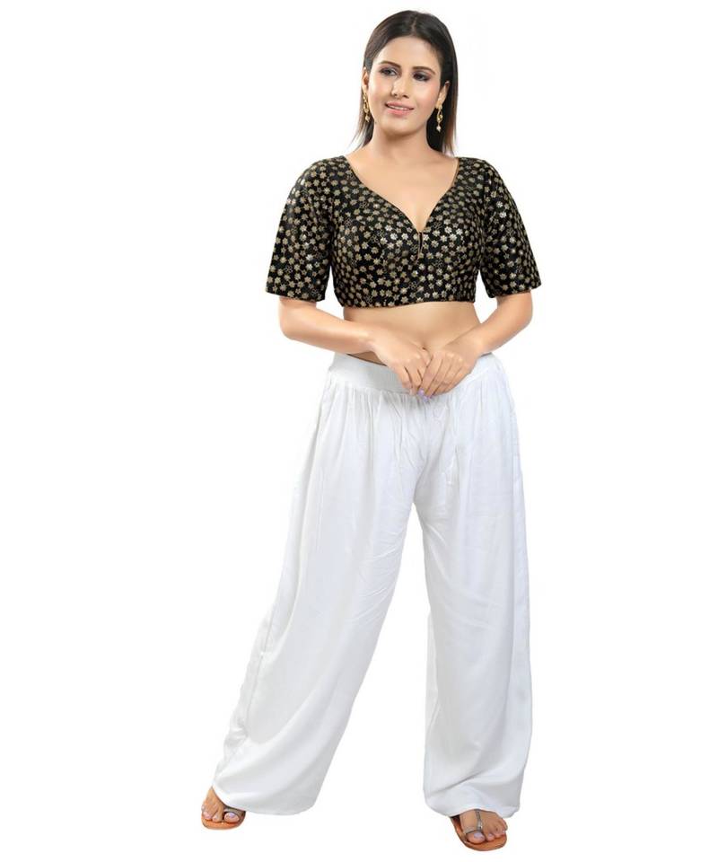women's dupion silk blend  padded back open elbow-sleeves saree blouse