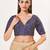 women's dupion silk blend  padded back open elbow-sleeves saree blouse