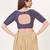 women's dupion silk blend  padded back open elbow-sleeves saree blouse