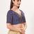 women's dupion silk blend  padded back open elbow-sleeves saree blouse