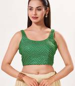 women's silk blend  padded back open sleeveless saree blouse