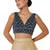 women's velvet padded back open short-sleeves saree blouse
