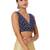 women's velvet padded back open short-sleeves saree blouse