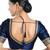 women's mulbury silk blend  padded back open elbow-sleeves saree blouse
