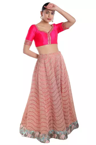 women's mulbury silk blend  padded back open elbow-sleeves saree blouse