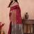 maroon banarasi zari work lichi silk blend traditional saree with blouse