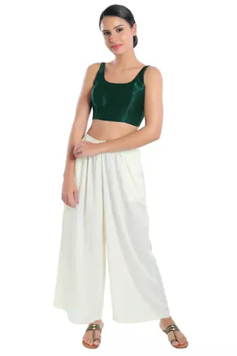 women's dupion silk blend  padded back open sleeveless saree blouse