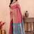 mauve banarasi zari work lichi silk blend traditional saree with blouse