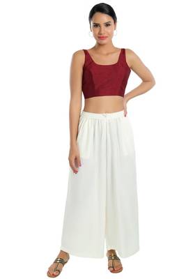 women's dupion silk blend  padded back open sleeveless saree blouse 3