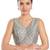women's jain silk blend  padded back open sleeveless saree blouse