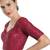 women's silk blend  padded back open elbow-sleeves saree blouse