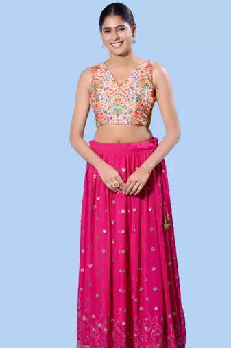 women's computer-work padded back-open elbow-length-sleeves saree blouse