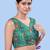 women's computer-work padded back-open elbow-length-sleeves saree blouse