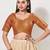 women's tissue padded back open elbow-sleeves saree blouse