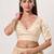 women's jacquard padded back open elbow-sleeves saree blouse
