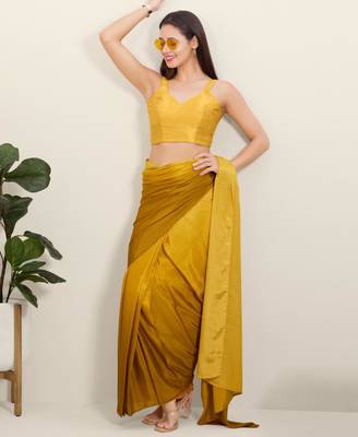 women's mulbury silk blend  padded back open sleeveless saree blouse 4