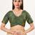 women's brocade padded back open elbow-sleeves saree blouse