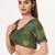 women's brocade padded back open elbow-sleeves saree blouse