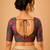 women's brocade padded back open elbow-sleeves saree blouse