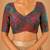 women's brocade padded back open elbow-sleeves saree blouse
