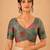 women's brocade padded back open elbow-sleeves saree blouse