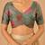women's brocade padded back open elbow-sleeves saree blouse