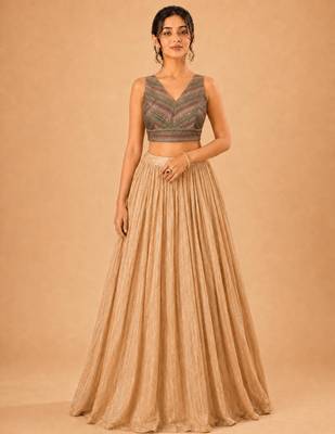 women's brocade padded back open sleeveless saree blouse 4