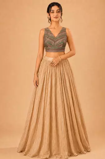 women's brocade padded back open sleeveless saree blouse
