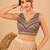 women's brocade padded back open sleeveless saree blouse