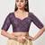 women's brocade padded back open elbow-sleeves saree blouse