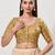 women's tissue padded front open elbow-sleeves saree blouse