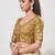 women's tissue padded front open elbow-sleeves saree blouse