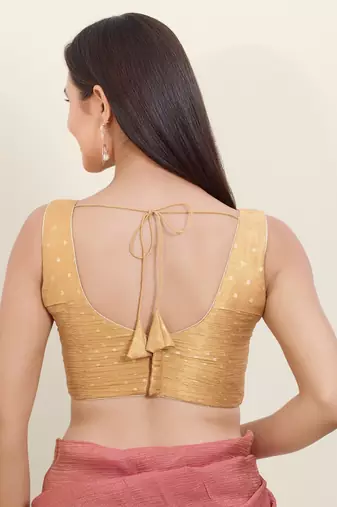 women's tissue padded back open sleeveless saree blouse